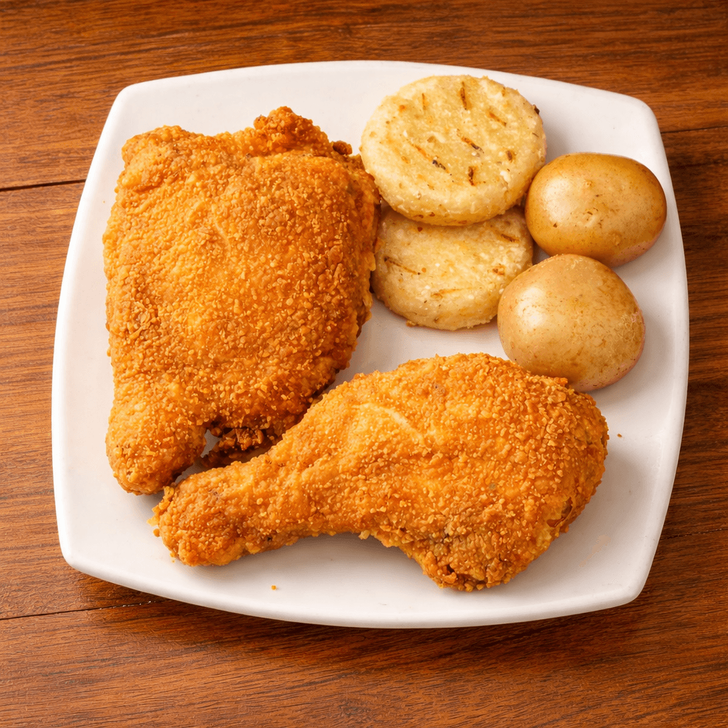 Cuarto Pollo Apanado Muslo con Contramuslo